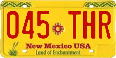 NM license plate 045THR