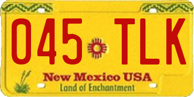 NM license plate 045TLK
