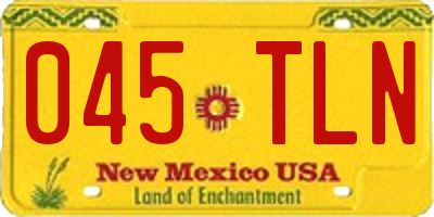 NM license plate 045TLN