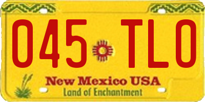 NM license plate 045TLO
