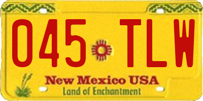 NM license plate 045TLW