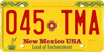 NM license plate 045TMA