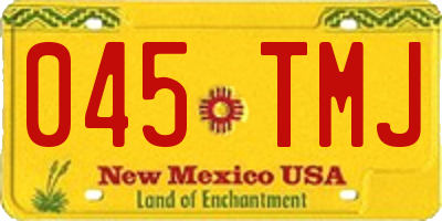 NM license plate 045TMJ