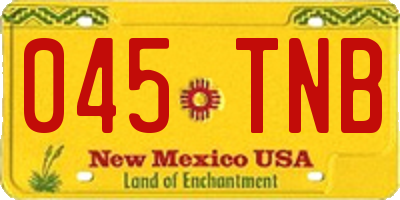 NM license plate 045TNB