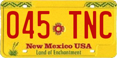NM license plate 045TNC