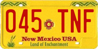NM license plate 045TNF