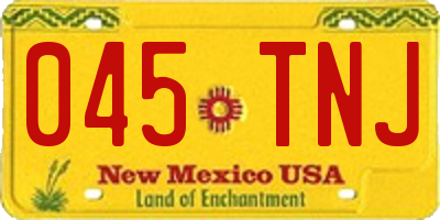 NM license plate 045TNJ