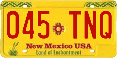 NM license plate 045TNQ