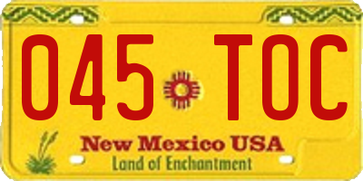 NM license plate 045TOC
