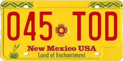 NM license plate 045TOD