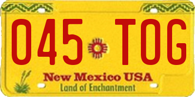 NM license plate 045TOG