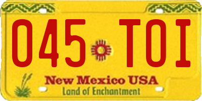 NM license plate 045TOI