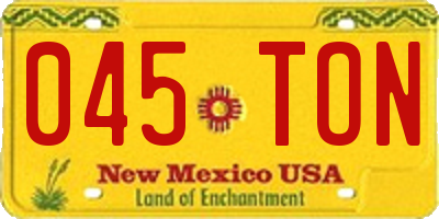 NM license plate 045TON
