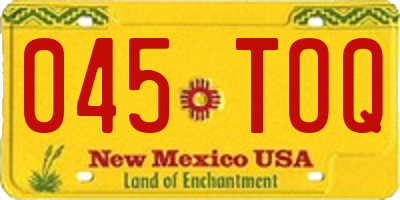 NM license plate 045TOQ
