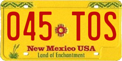 NM license plate 045TOS