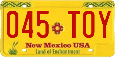 NM license plate 045TOY