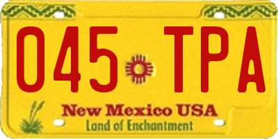 NM license plate 045TPA