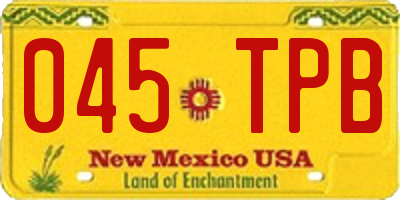 NM license plate 045TPB