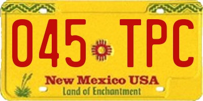NM license plate 045TPC
