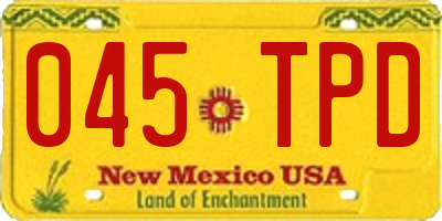 NM license plate 045TPD