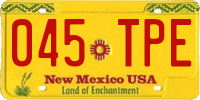NM license plate 045TPE