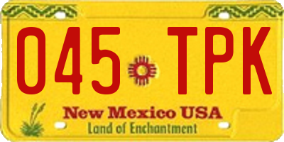 NM license plate 045TPK