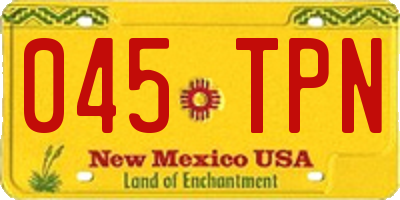 NM license plate 045TPN