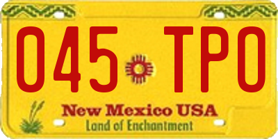NM license plate 045TPO