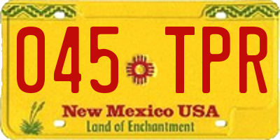 NM license plate 045TPR