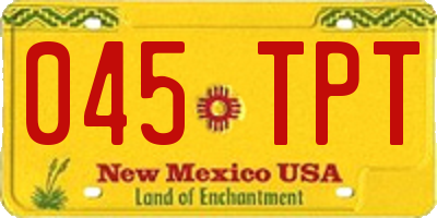 NM license plate 045TPT