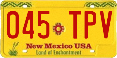 NM license plate 045TPV