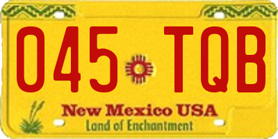 NM license plate 045TQB
