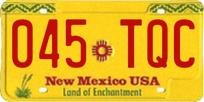 NM license plate 045TQC