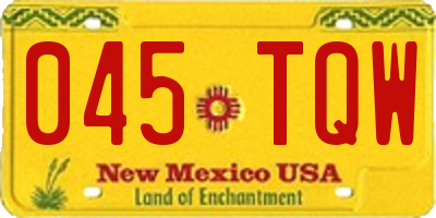 NM license plate 045TQW