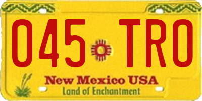 NM license plate 045TRO