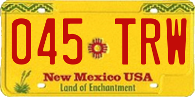 NM license plate 045TRW