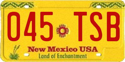 NM license plate 045TSB