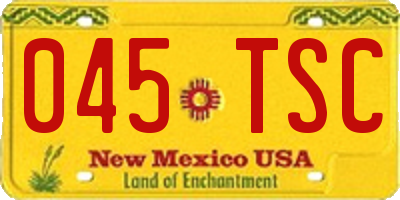 NM license plate 045TSC