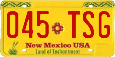 NM license plate 045TSG