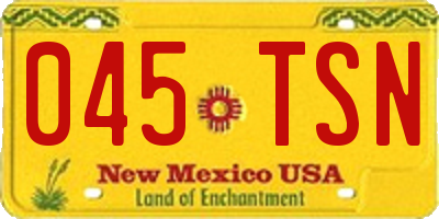 NM license plate 045TSN