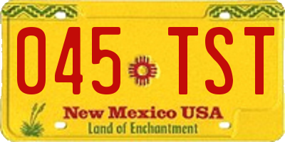 NM license plate 045TST