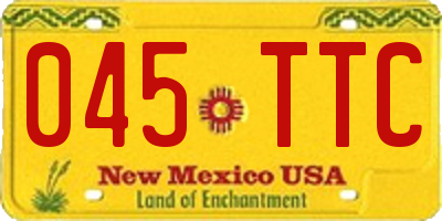 NM license plate 045TTC