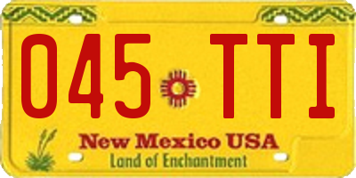 NM license plate 045TTI