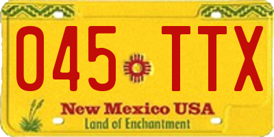 NM license plate 045TTX