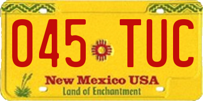 NM license plate 045TUC