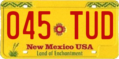 NM license plate 045TUD