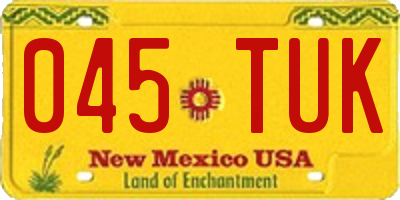 NM license plate 045TUK