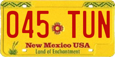 NM license plate 045TUN