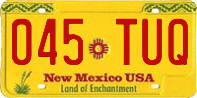 NM license plate 045TUQ