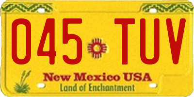 NM license plate 045TUV